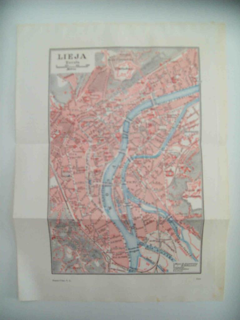 LAMINA ESPASA 33263: Plano de Lieja, Belgica