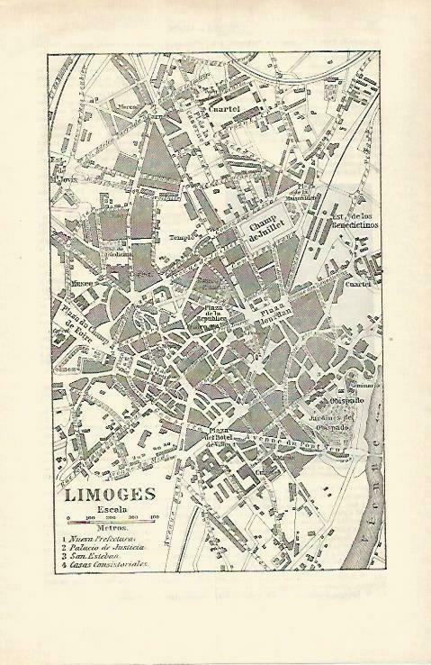 LAMINA ESPASA 33291: Plano de Limoges, Francia