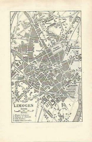 LAMINA ESPASA 33291: Plano de Limoges, Francia