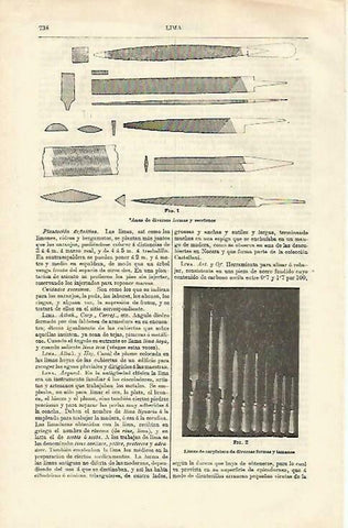 LAMINA ESPASA 33276: Tipos de limas de carpintero