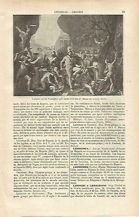LAMINA ESPASA 33174: Leonidas en las Termopilas, por J. L. David