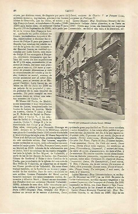 LAMINA ESPASA 33172: Palacio de Leon Leoni en Milan