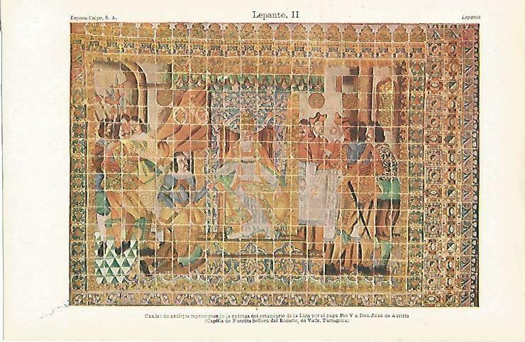 LAMINA ESPASA 33180: Azulejos de la Batalla de Lepanto en Valls, Tarragona