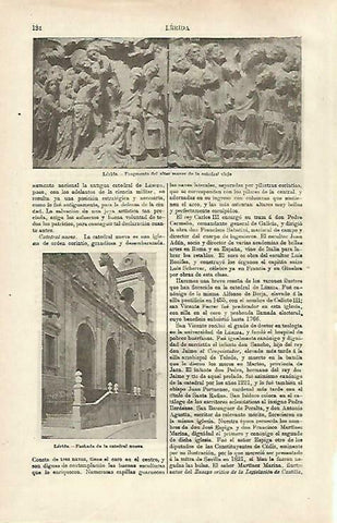 LAMINA ESPASA 33198: Fachada de la Catedral Nueva de Lerida