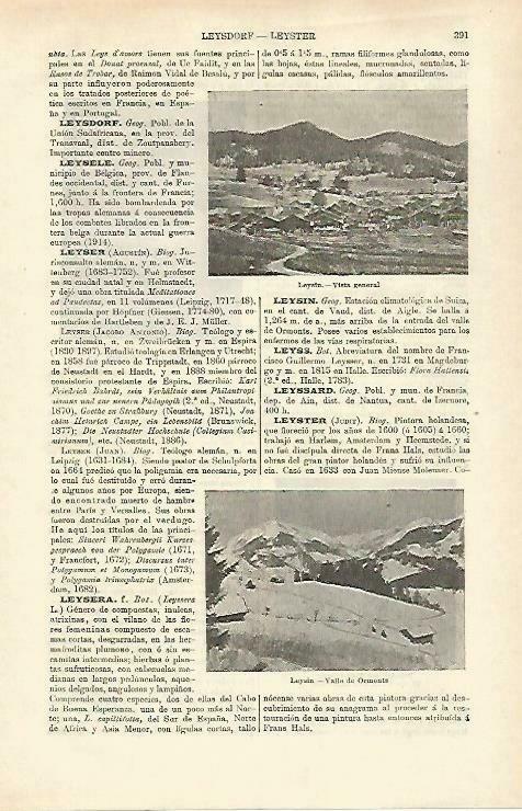 LAMINA ESPASA 33226: Vistas de Leysin, Suiza