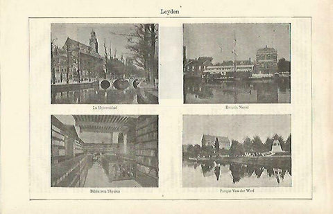 LAMINA ESPASA 33224: Escuela Naval, Universidad y Biblioteca Thysius en Leyden, Holanda