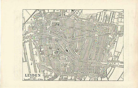 LAMINA ESPASA 33221: Plano de Leyden, Holanda