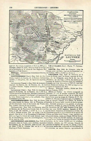 LAMINA ESPASA 33220: Mapa de la Batalla de Leuthen