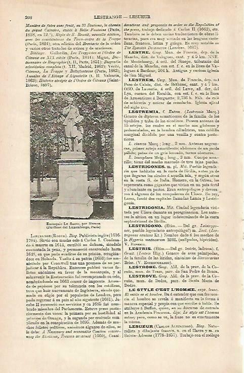 LAMINA ESPASA 33214: Monumento a Le Sueur, en Paris