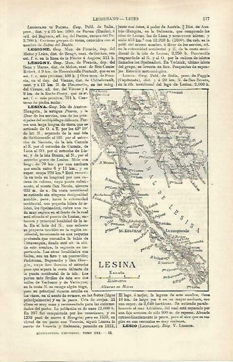LAMINA ESPASA 33212: Mapa de Lesina, Italia
