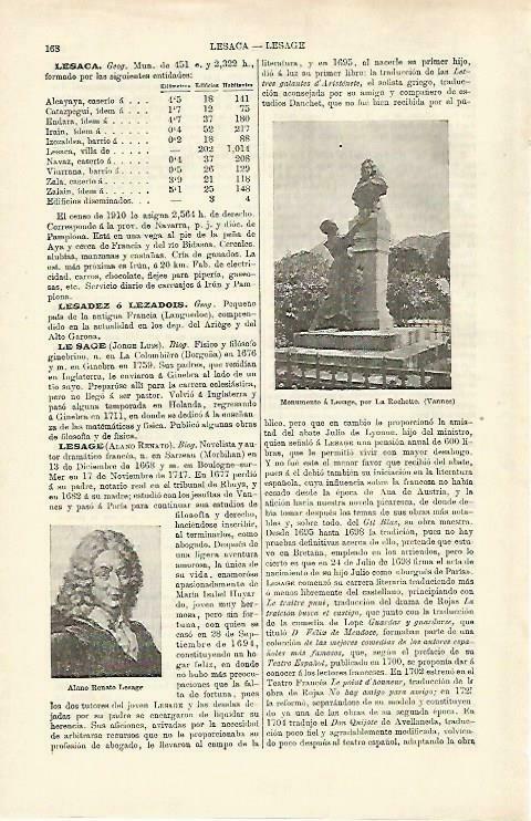 LAMINA ESPASA 33210: Monumento a Lesage en Vannes