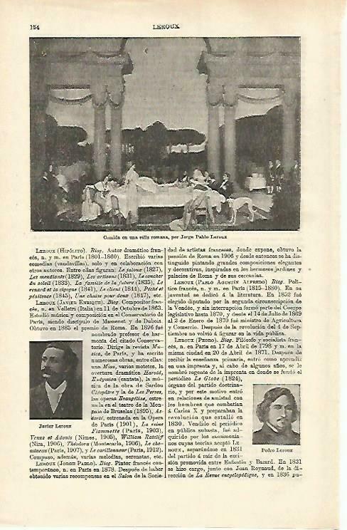LAMINA ESPASA 33209: Comida en una villa romana, por J. P. Leroux