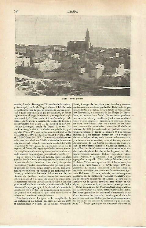 LAMINA ESPASA 33202: Vista general de Lerin, Navarra