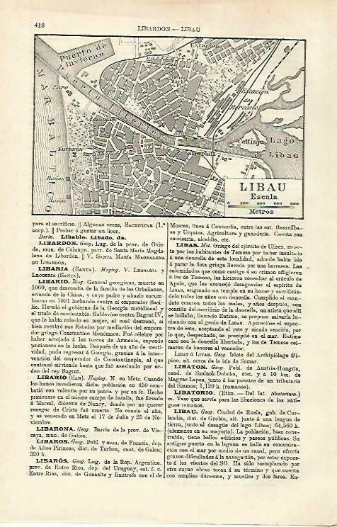 LAMINA ESPASA 33229: Plano de Libau, Rusia