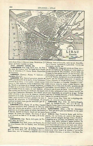LAMINA ESPASA 33229: Plano de Libau, Rusia