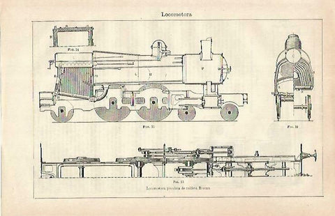LAMINA ESPASA 33390: Locomotora con caldera Brotan