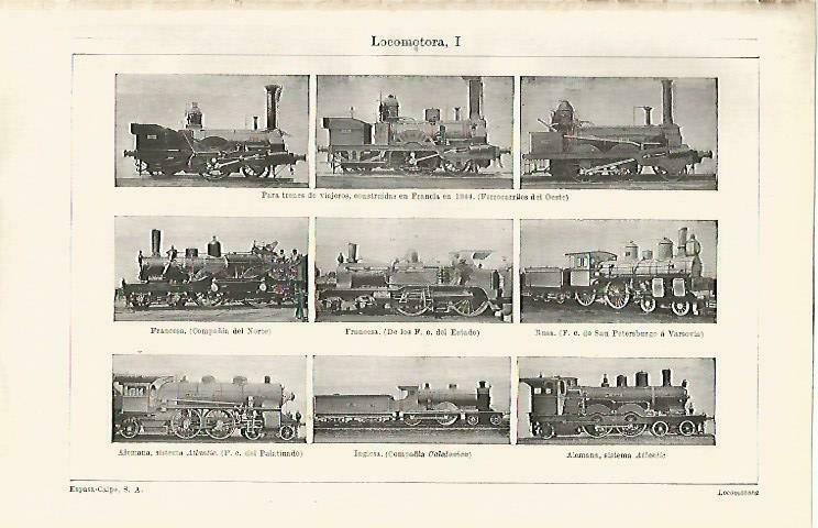 LAMINA ESPASA 33387: Tipos de locomotora