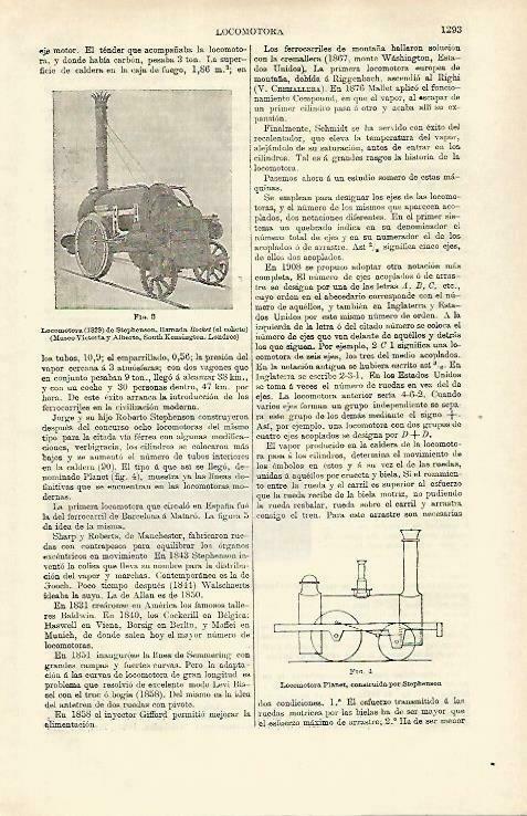 LAMINA ESPASA 33385: Locomotora de Stephenson de 1829