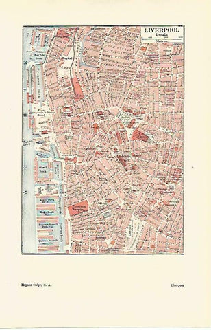 LAMINA ESPASA 33366: Plano de Liverpool, Inglaterra