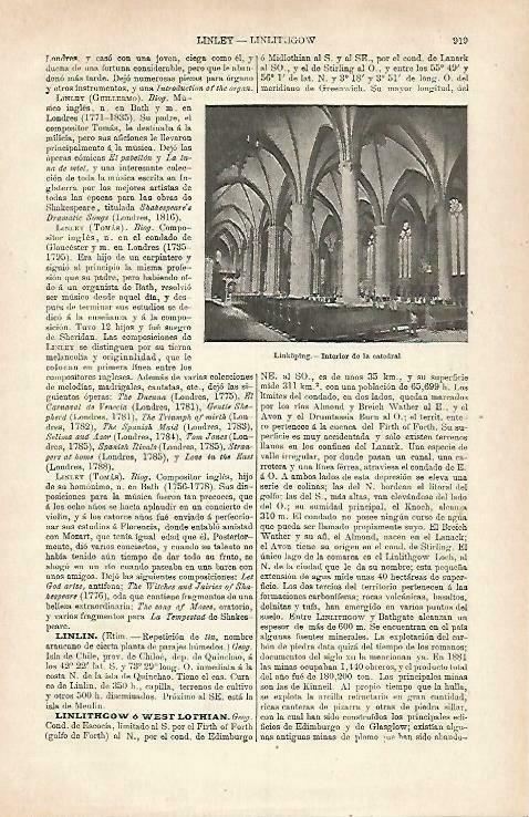 LAMINA ESPASA 33314: Interior de la catedral de Linkoping, Suecia