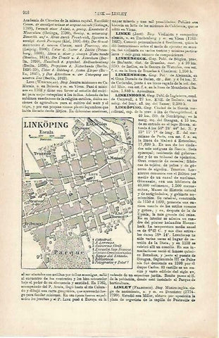 LAMINA ESPASA 33313: Plano de Linkoping, Suecia