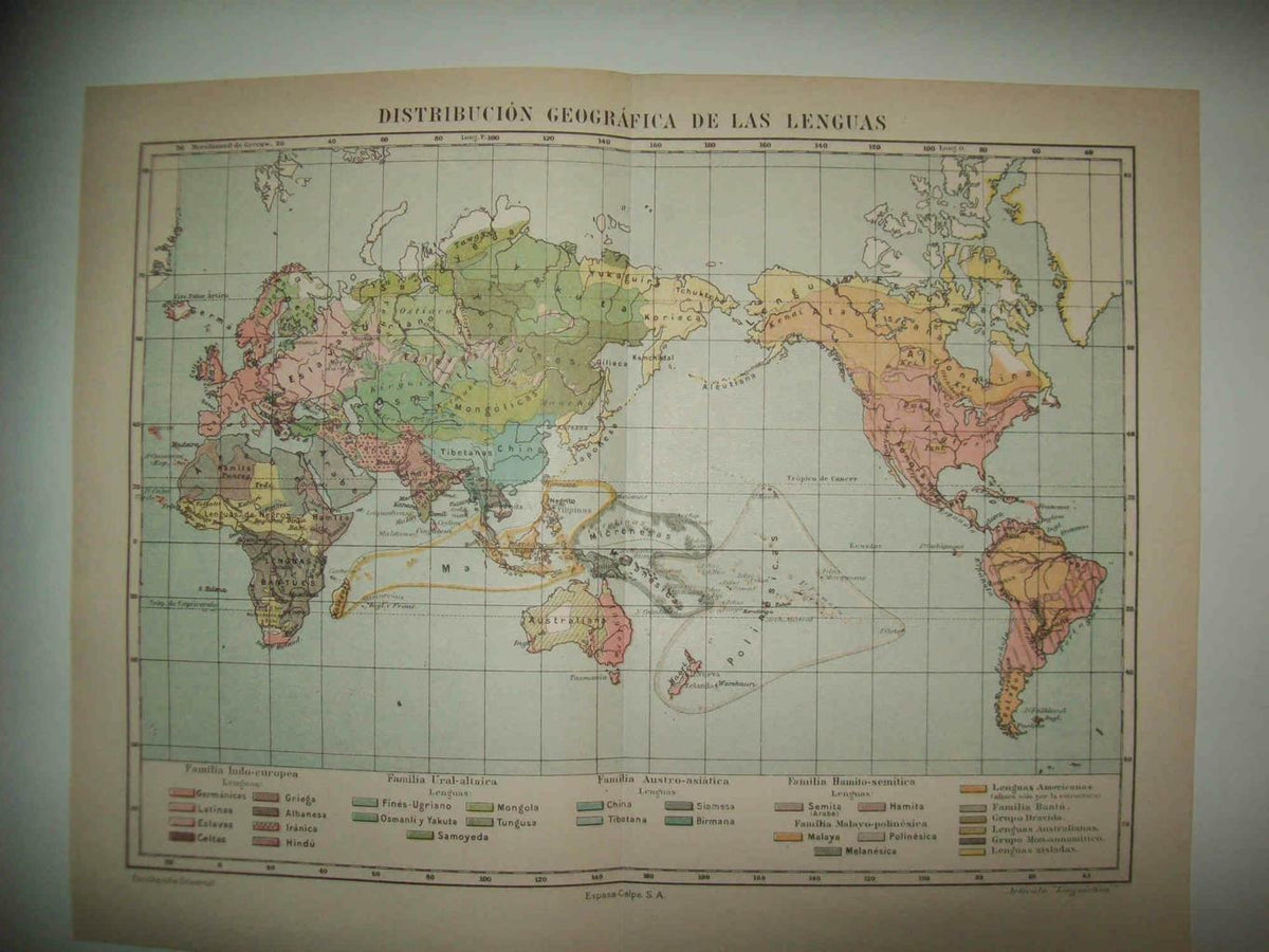 LAMINA ESPASA 33312: Mapa mundial de las lenguas