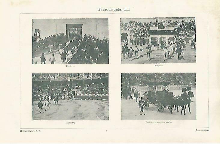 LAMINA ESPASA 33686: Tauromaquia: encierro, paseillo, cortesias y desfile en corridas reales