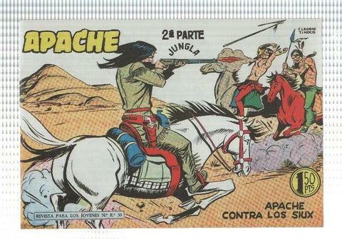 Facsimil: Apache segunda serie numero 50: Apache contra los Siux