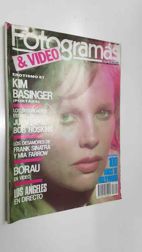 Fotogragramas y video: num 1729, 2a epoca, abril 1987. Portada: Kim Basinger, coleccionable: 100 años de Hollywood