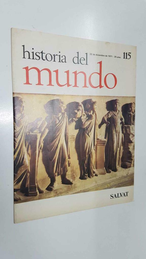 Salvat: Historia del mundo fasciculo 115 (22-12-71). Contracubierta: San Pedro distribuyendo bienes a la comunidad