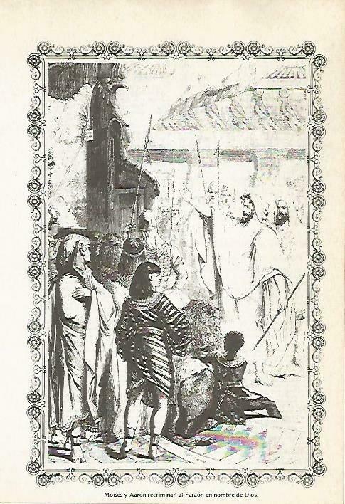 LAMINA 14490: Moises y Aaron recriminando al faraon