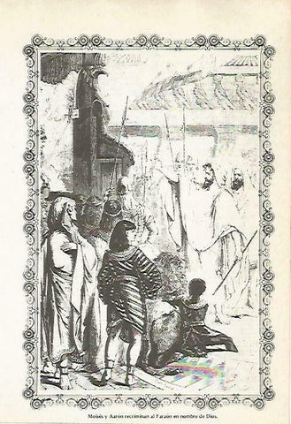LAMINA 14490: Moises y Aaron recriminando al faraon