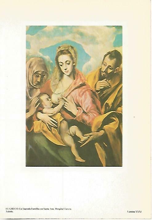 LAMINA 14591: La Sagrada Familia con Santa Ana, por El Greco