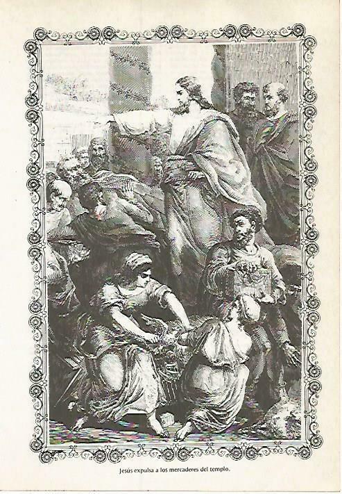 LAMINA 14565: Jesus expulsa a los mercaderes del templo
