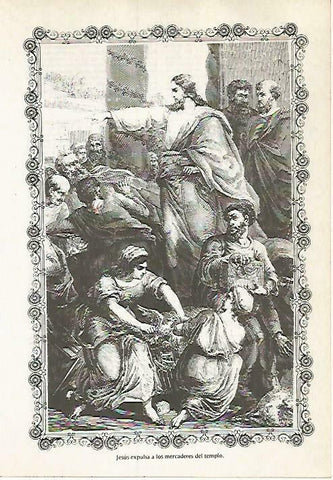 LAMINA 14565: Jesus expulsa a los mercaderes del templo