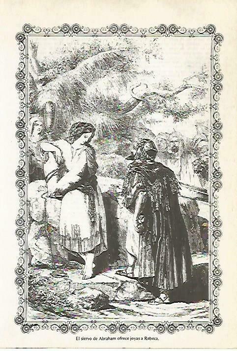 LAMINA 14473: El siervo de Abraham ofrece joyas a Rebeca
