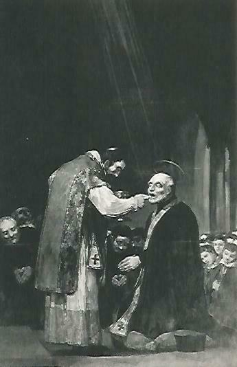 LAMINA 14431: La ultima comunion de San Jose de Calasanz, por Goya