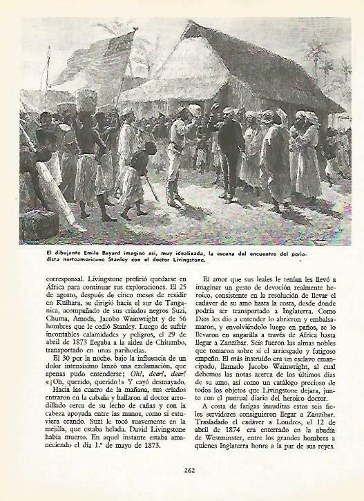LAMINA 14946: Dibujo por Emile Bayard sobre Livingstone y Stanley