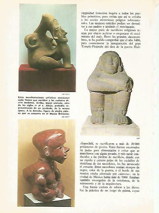 LAMINA 14875: Esculturas precolombinas de Mexico