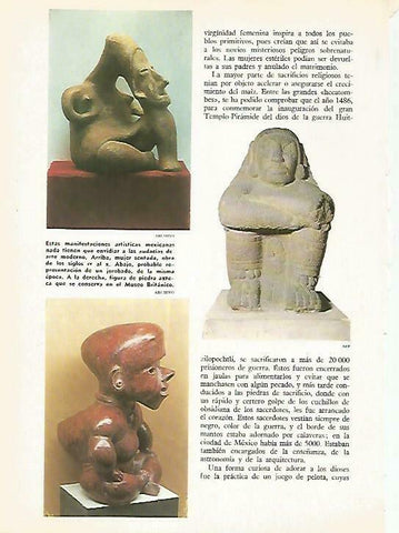 LAMINA 14875: Esculturas precolombinas de Mexico