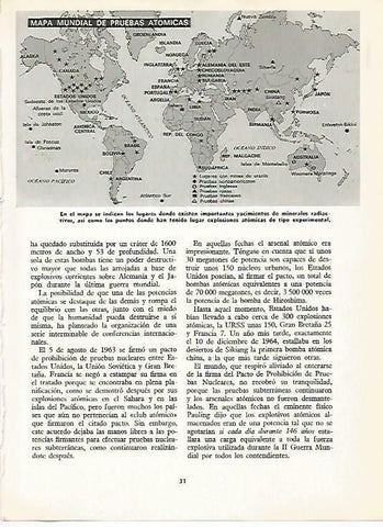 LAMINA 14896: Mapa mundial de pruebas atomicas