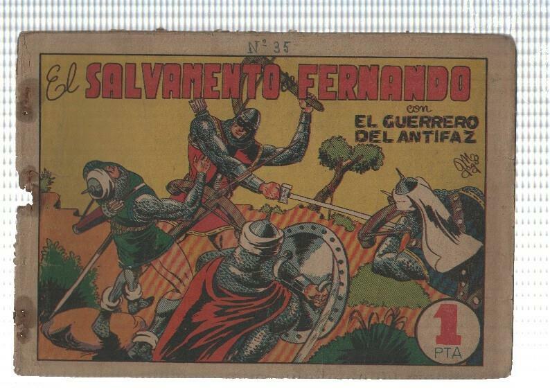 Original de la Valenciana: El Guerrero del Antifaz numero 035 (valor de 1 pta), aviejado