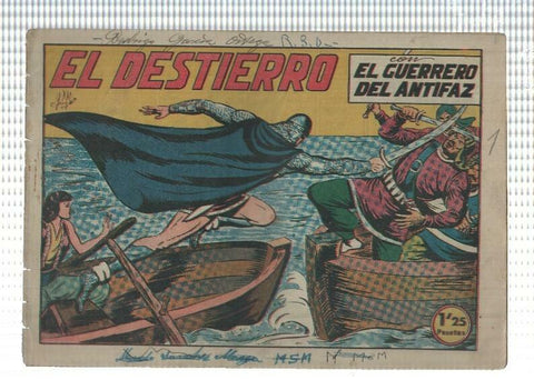 Original de la Valenciana: El Guerrero del Antifaz numero 133 (valor de 1,25 pta), aviejado