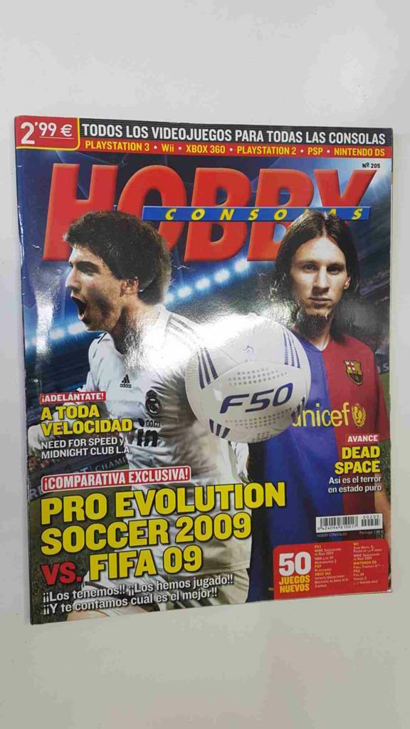 Hobby Consolas: num 205, nov 2008 . Comparativa PES 2009 vs Fifa 09, Avance Dead Space