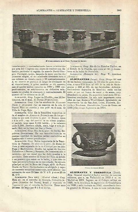 LAMINA ESPASA 33845: Almireces en el  Museo de Barcelona