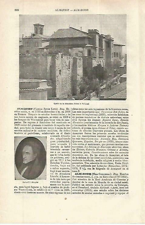 LAMINA ESPASA 33854: Castillo de la Almudaina en  Palma de Mallorca