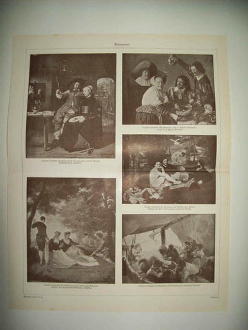 LAMINA ESPASA 33856: Obras por Metsu, Miense, Manet, Watteau y Sorolla
