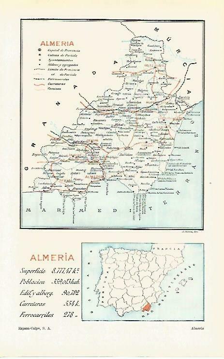 LAMINA ESPASA 33833: Mapa de la provincia de Almeria