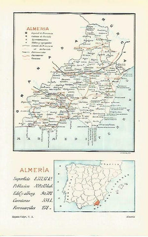 LAMINA ESPASA 33833: Mapa de la provincia de Almeria