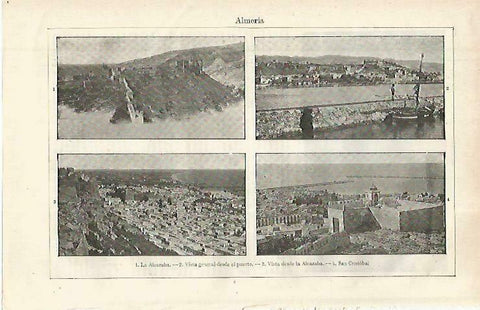 LAMINA ESPASA 33836: Alcazaba, puerto y San Cristobal en  Almeria